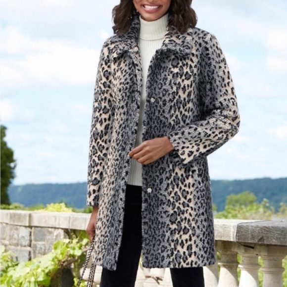 Chadwicks Jackets & Blazers - Chadwicks Teddy Bear Sherpa Plush Leopard Jacket 1X